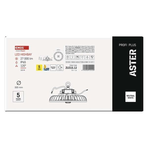 Світильник LED EMOS ZU315.12 150W IP65 4000K 120&deg; highbay ZU315.12 фото