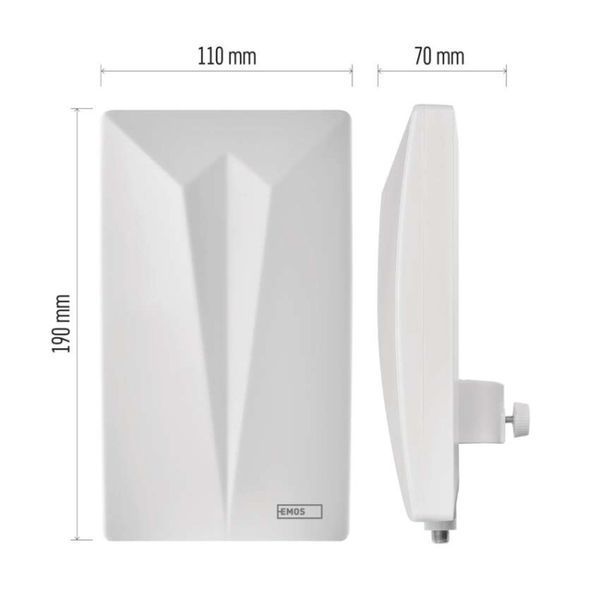 Антена універсальна EMOS J0802 DVB-T2, FM, DAB, фільтр LTE/4G/5G