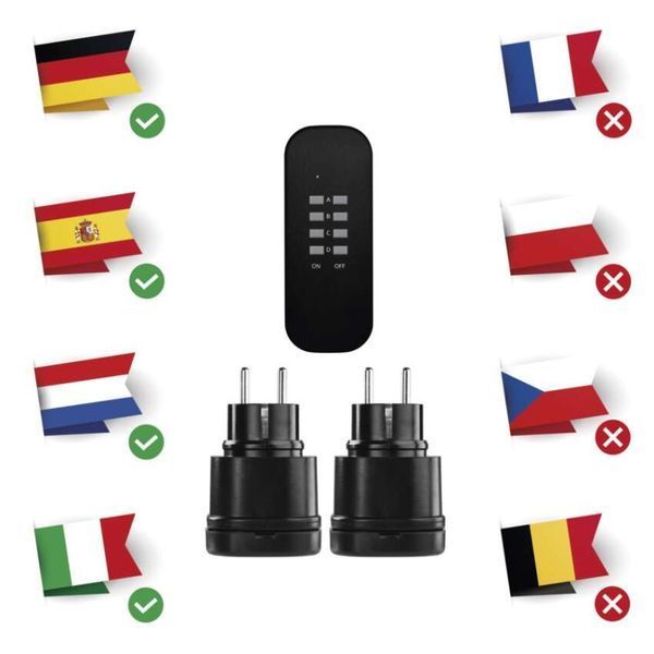 Розетки з дистанційним керуванням Emos P0068 IP44 3 000 Вт 1&times;CR2032 P0068 фото
