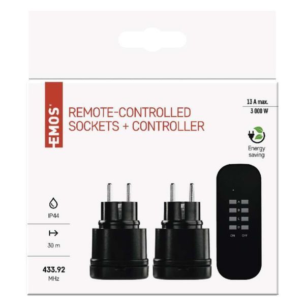 Розетки з дистанційним керуванням Emos P0068 IP44 3 000 Вт 1&times;CR2032 P0068 фото