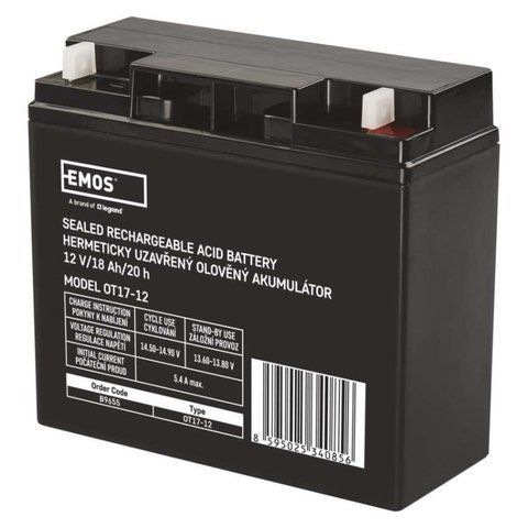 Акумуляторна батарея EMOS B9655, AGM, 12V, 18Ah, L1 B9655 фото