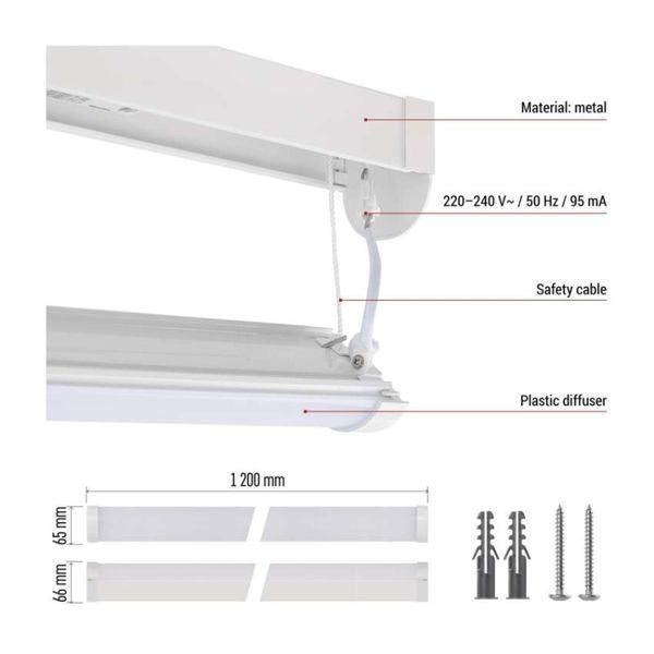 Світильник LED EMOS ZAB102 40W 5600Lm IP20 4000K PANO лінійний ZAB102 фото