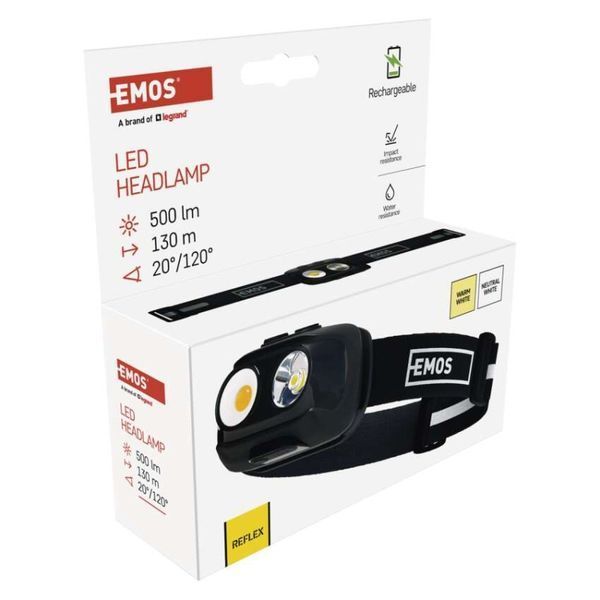 Ліхтар налобний акумуляторний Emos P3542 COB LED 500 Lm Li-pol 1200 mAh P3542 фото