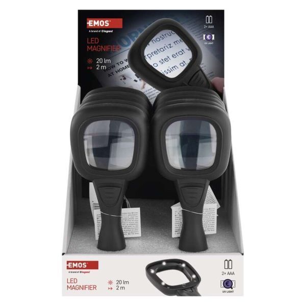 Ручна лупа Emos P4717 20 Lm 2&times; ААА із LED/UV-підсвічуванням P4717 фото