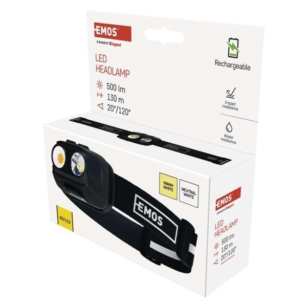 Ліхтар налобний акумуляторний Emos P3542 COB LED 500 Lm Li-pol 1200 mAh P3542 фото