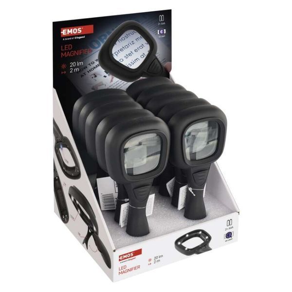 Ручна лупа Emos P4717 20 Lm 2&times; ААА із LED/UV-підсвічуванням P4717 фото