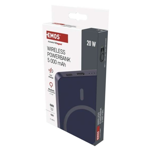 Повербанк EMOS B0555BL MagSafe 5 000 мАч 20 Вт B0555BL фото