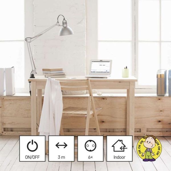 Мережевий подовжувач Emos P1623R 6 розеток 3 м 1,5 мм&sup2; P1623R фото