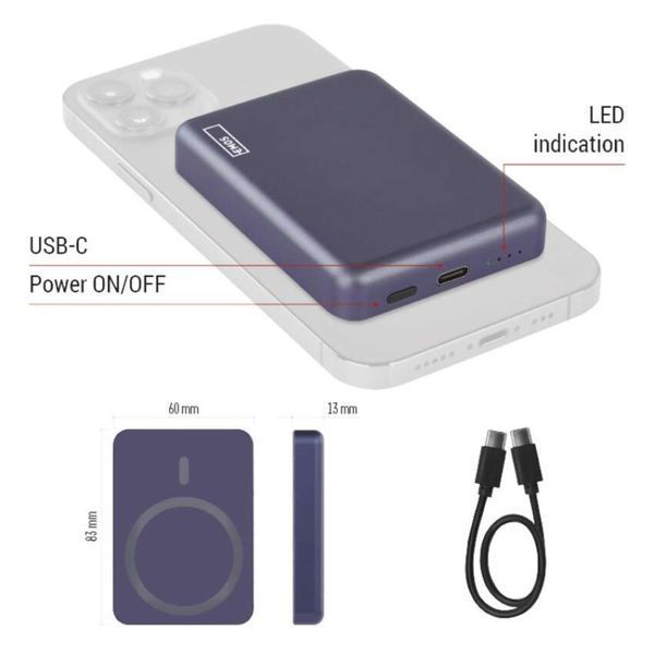 Повербанк EMOS B0555BL MagSafe 5 000 мАч 20 Вт B0555BL фото
