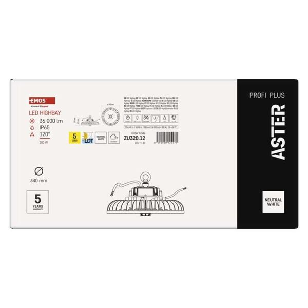 Світильник LED EMOS ZU320.12 200W IP65 4000K 120&deg; highbay ZU320.12 фото
