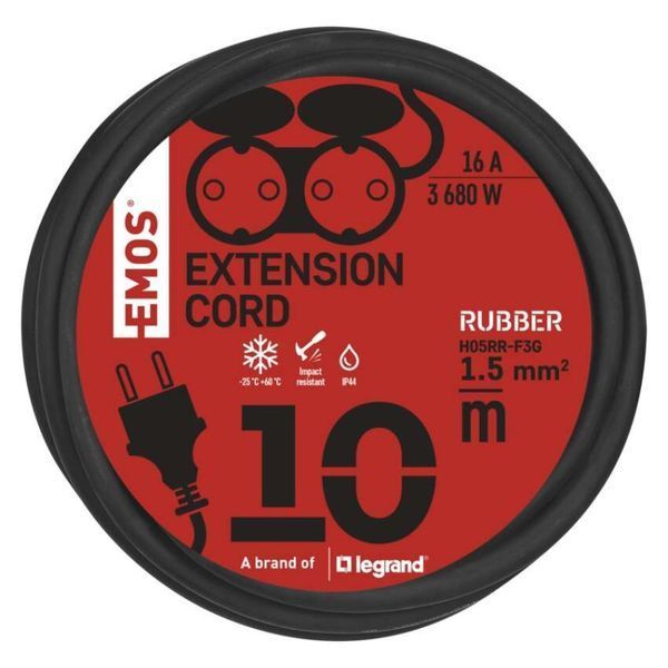 Мережевий подовжувач Emos P0701 2 розетки 10 м 1,5 мм&sup2; IP44 гума P0701 фото