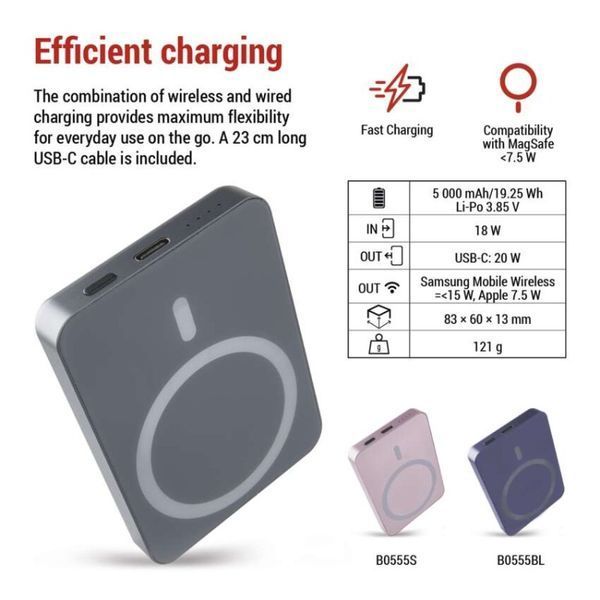 Повербанк EMOS B0555GY MagSafe 5 000 мАг 20 Вт B0555GY фото