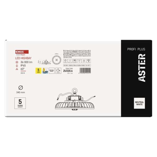 Світильник LED EMOS ZU320.6 200W IP65 4000K 60&deg; highbay ZU320.6 фото