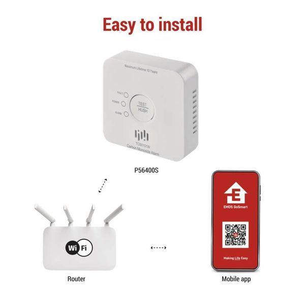 Сигналізатор CO GoSmart TCS0101W з WiFi P56400S P56400S фото
