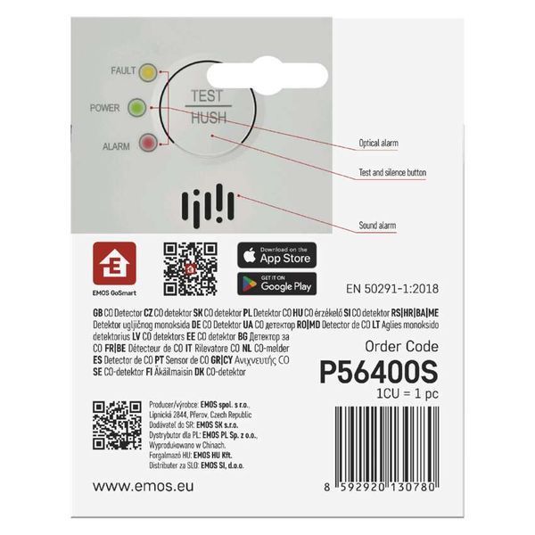 Сигналізатор CO GoSmart TCS0101W з WiFi P56400S P56400S фото