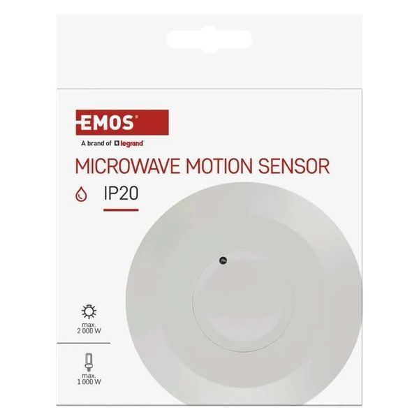 Датчик руху EMOS GS21111 мікрохвильовий IP20 2000W GS21111 фото