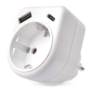 Адаптер розетка мережевий EMOS P0075 з 1xUSB-A, 1xUSB-C P0075 фото