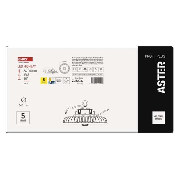 Світильник LED EMOS ZU320.9 200W IP65 4000K 90&deg; highbay ZU320.9 фото