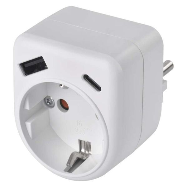 Адаптер розетка мережевий EMOS P0075 з 1xUSB-A, 1xUSB-C P0075 фото