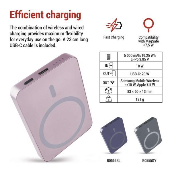 Повербанк EMOS B0555S MagSafe 5 000 мАг 20 Вт B0555S фото