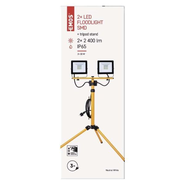 Светодиодный прожектор HOBBY SLIM 2&times;30W+ штатив, желтый, нейтрально-белый ZS2231.2 ZS2231.2 фото
