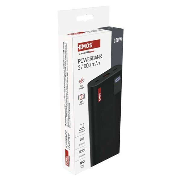 Повербанк EMOS B0561B 100 W 27 000mAh чорний B0561B фото