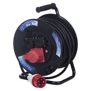 Мережевий подовжувач на котушці Emos P192250 3 розетки 25 м 1,5 мм&sup2; 230-400 V гума P192250 фото