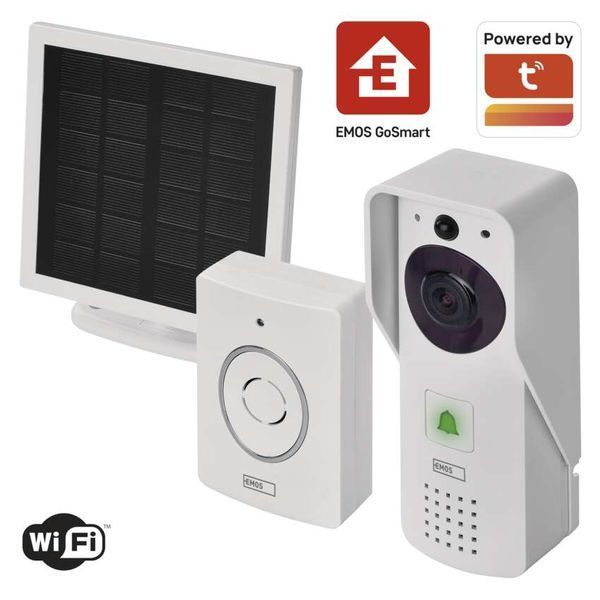 Умный беспроводной видеозвонок EMOS H4030 GoSmart на аккумуляторе с Wi-Fi и солнечной панелью H4030 фото