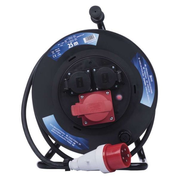 Мережевий подовжувач на котушці Emos P192250 3 розетки 25 м 1,5 мм&sup2; 230-400 V гума P192250 фото