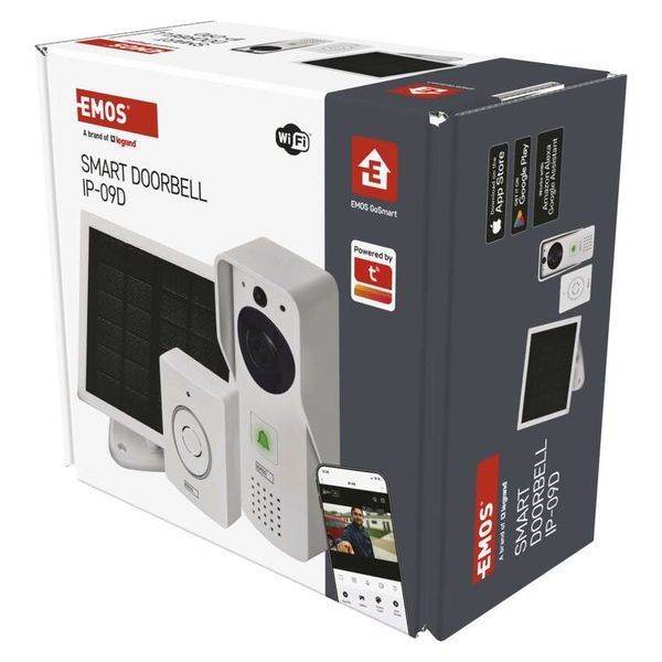 Умный беспроводной видеозвонок EMOS H4030 GoSmart на аккумуляторе с Wi-Fi и солнечной панелью H4030 фото