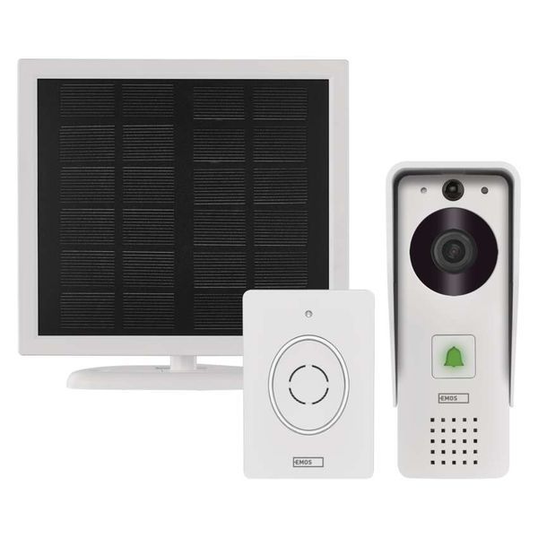 Умный беспроводной видеозвонок EMOS H4030 GoSmart на аккумуляторе с Wi-Fi и солнечной панелью H4030 фото