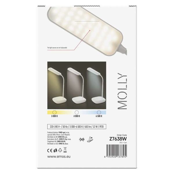 Светодиодная настольная лампа MOLLY белая Z7638W