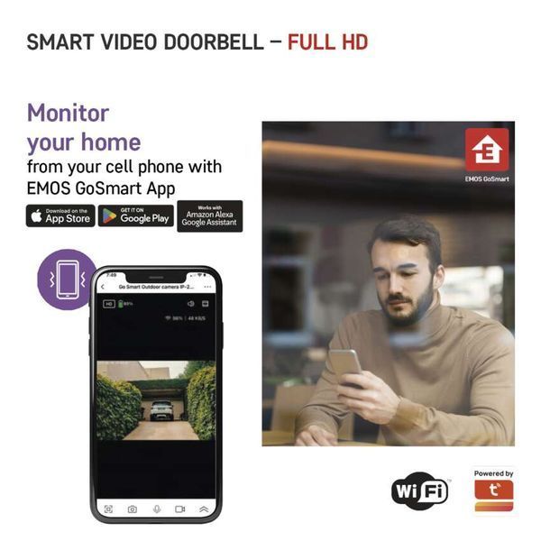 Розумний бездротовий відеодзвінок Emos H4031 GoSmart з Wi-Fi H4031 фото