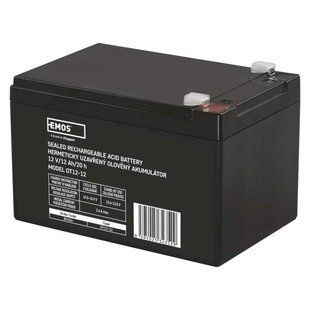 Акумуляторна батарея EMOS B9656, AGM, 12V, 12Ah, fast 6,3mm B9656 фото