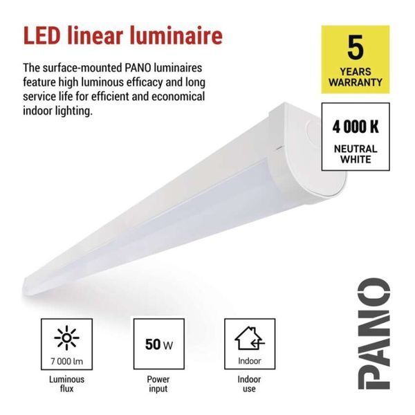 Світильник LED EMOS ZAB103 50W 7000Lm IP20 4000K PANO лінійний ZAB103 фото