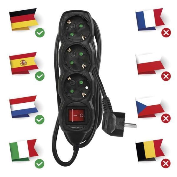 Мережевий подовжувач Emos PC1321R 3 розетки 1,5 м 1,5 мм&sup2; PC1321R фото