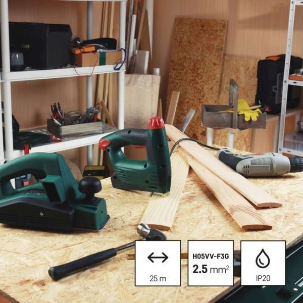Мережевий подовжувач на котушці Emos P09225M 4 розетки 25 м 2,5 мм&sup2; P09225M фото