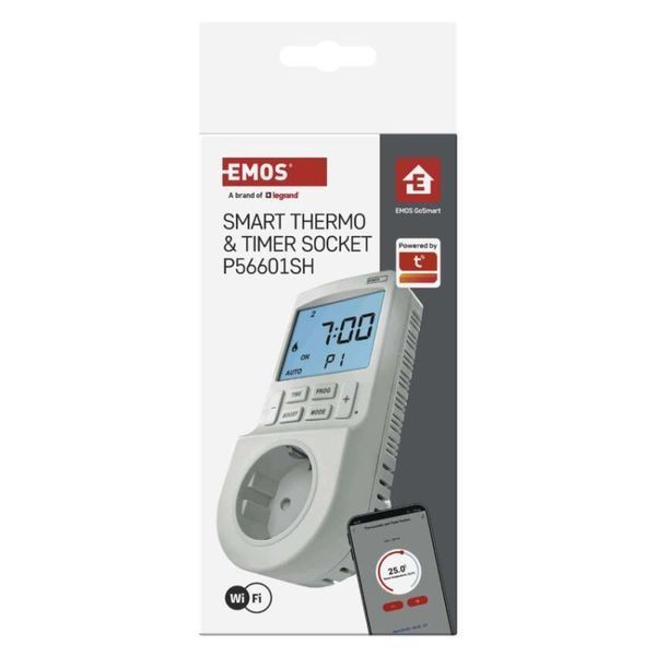 Термостат EMOS P56601SH 2-в-1 з цифровим таймером, штепсельною вилкою, WiFi P56601SH фото