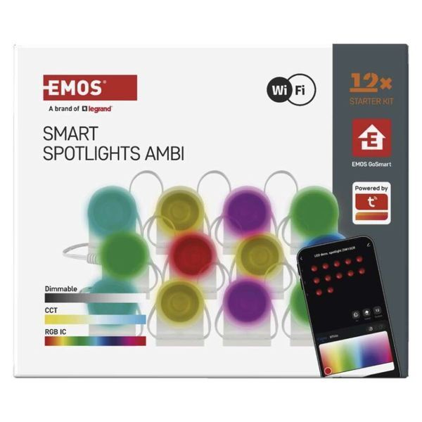 Комплект умного светодиодного освещения EMOS ZIW15CR 12 частей, 255см, 7 Вт, RGBIC+CCT, WIFI ZIW15CR фото