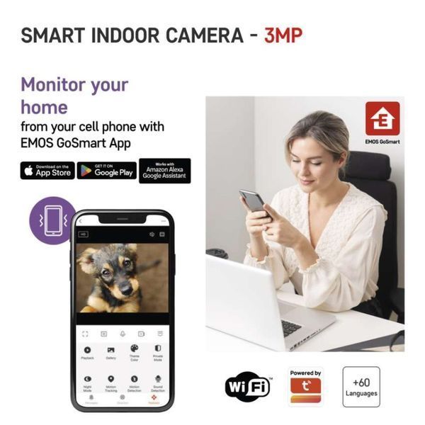 Розумна IP-камера Emos H4061 GoSmart, з Wi-Fi, чорна H4061 фото