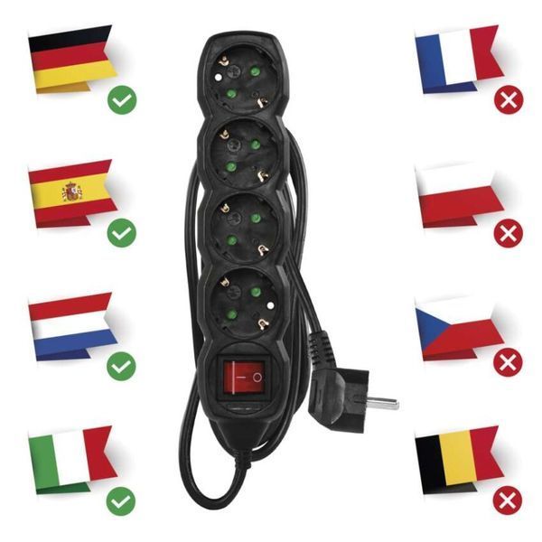 Мережевий подовжувач Emos PC1421R 4 розетки 1,5 м 1,5 мм&sup2; PC1421R фото