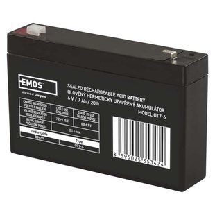 Акумуляторна батарея EMOS B9659, AGM, 6V, 7Ah, fast 4,7mm B9659 фото