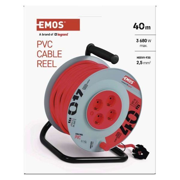 Мережевий подовжувач на котушці Emos P09240M 4 розетки 40 м 2,5 мм&sup2; P09240M фото