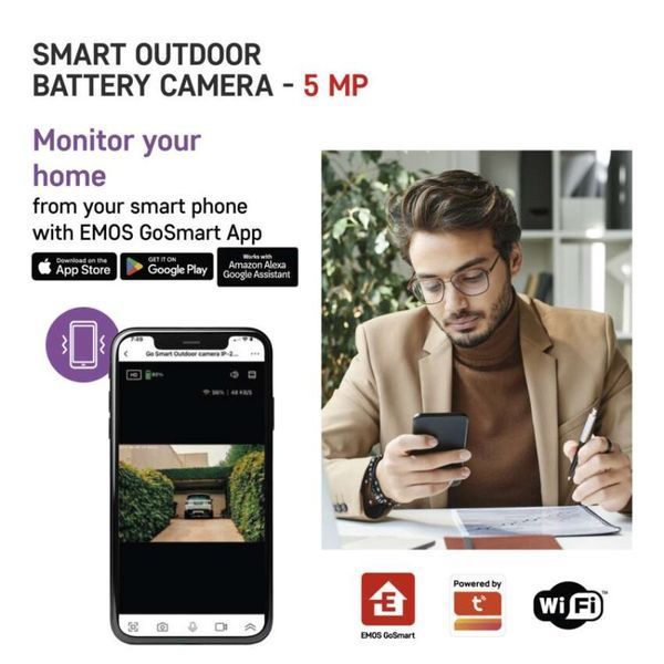 Умная IP-камера Emos H4063 GoSmart, Li-ion 9600 mAh, внешняя, с Wi-Fi, белая H4063 фото