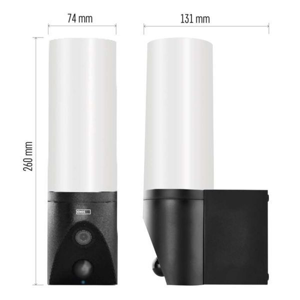 Розумна IP-камера Emos H4065 GoSmart, зовнішня, поворотна, з Wi-Fi і підсвічуванням, чорна H4065 фото