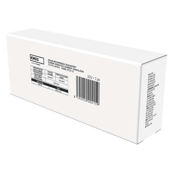 Акумуляторна батарея EMOS B9672, AGM, 12V, 2,2Ah, fast 4,7mm B9672 фото
