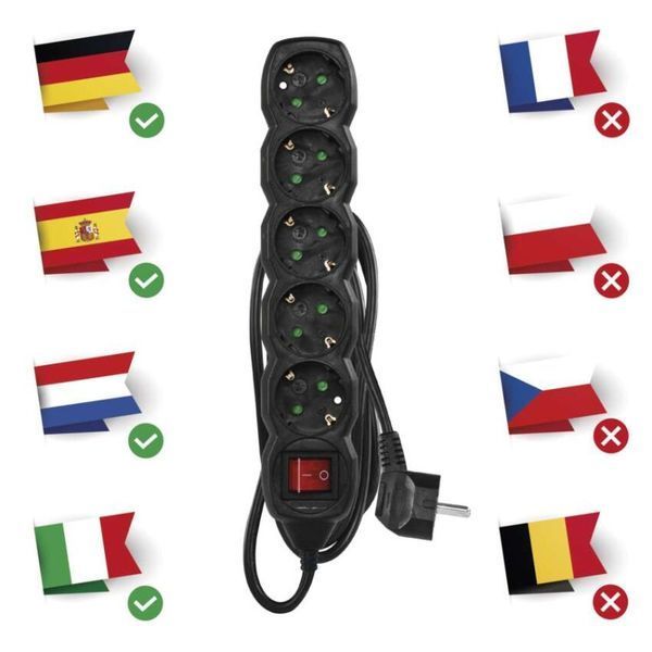 Мережевий подовжувач Emos PC1521R 5 розеток 1,5 м 1,5 мм&sup2; PC1521R фото