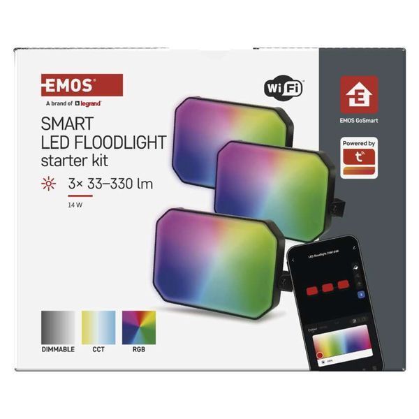Умный прожектор EMOS ZIW184R, комплект 3шт, 14 Вт, RGBIC,WIFI ZIW184R фото